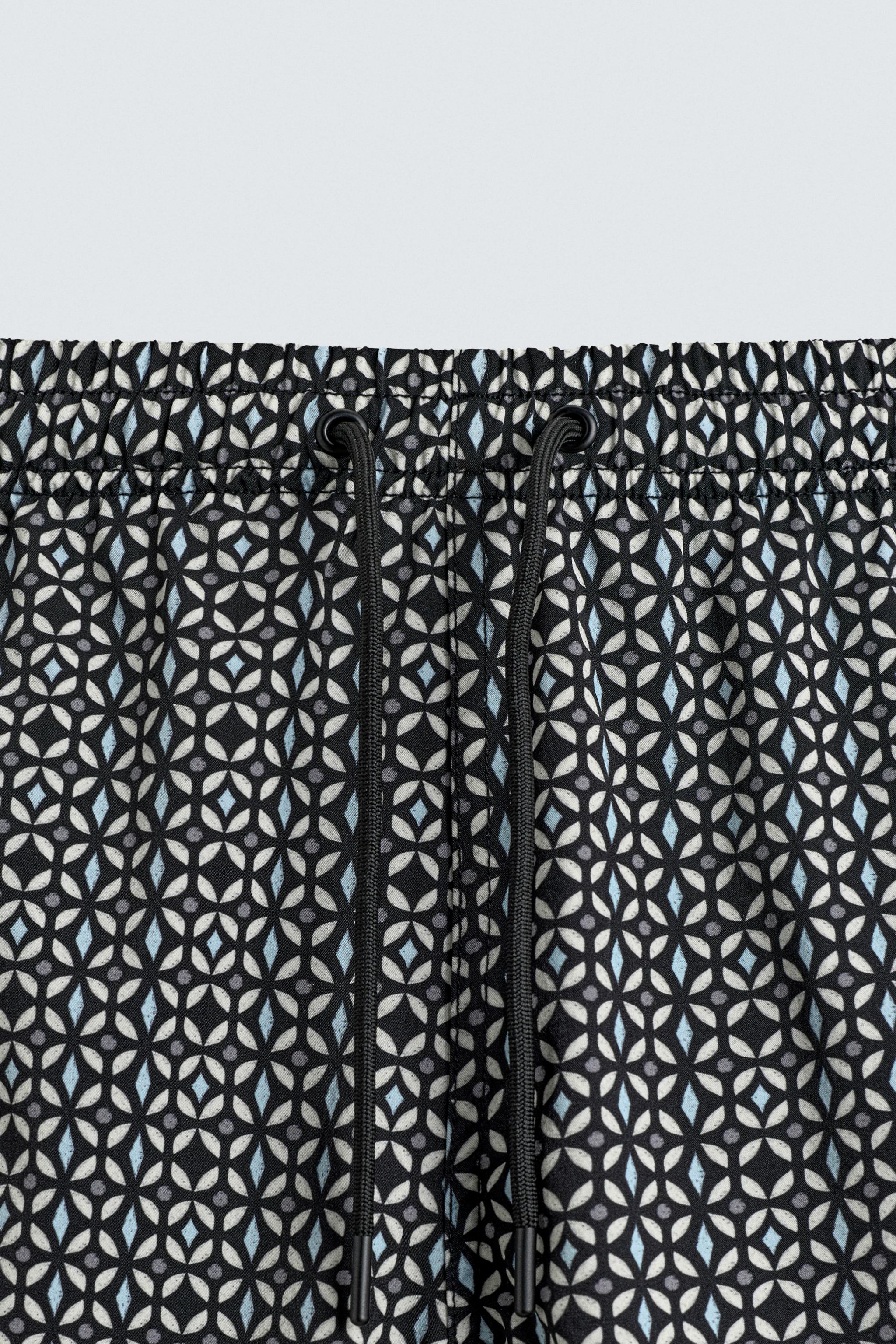 GEOMETRIC PRINT SHORT SWIMSUIT